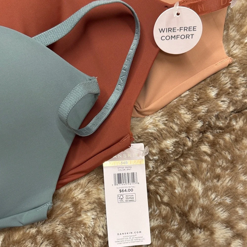 Danskin Women's Bralette Set - Green, Brown, Tan - Picture 3 of 6